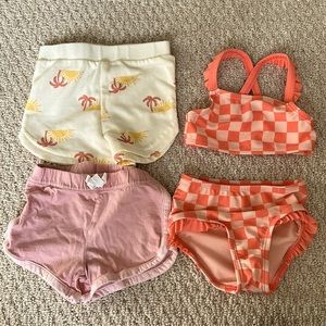 Baby girl combo- 12m- shorts + bathing suit combo